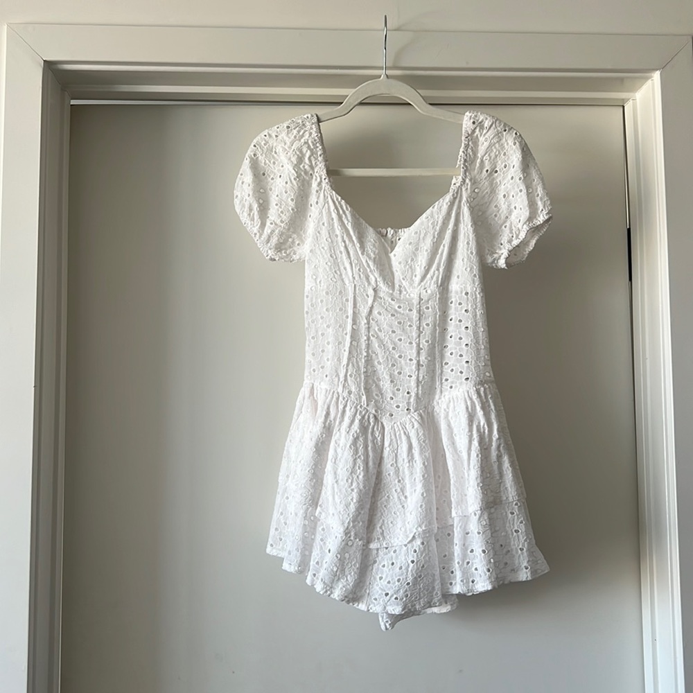 White Eyelet Mini Dress